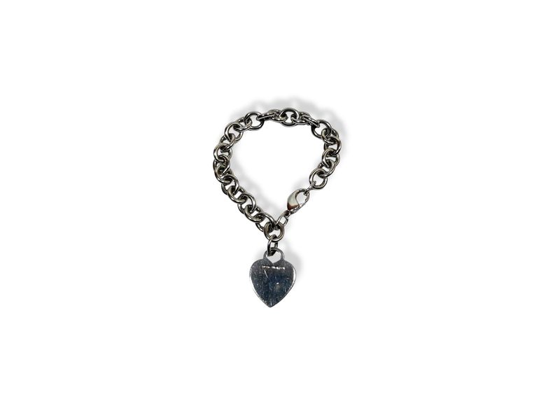 Tiffany &amp; Co. SS Classic Heart Charm Bracelet 7"