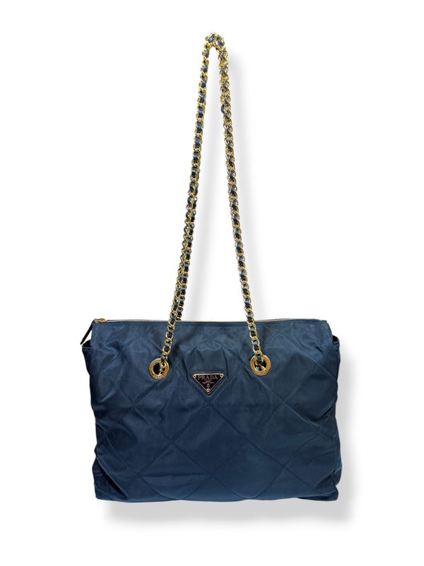 Prada Vintage Tessuto Nylon Chain Navy