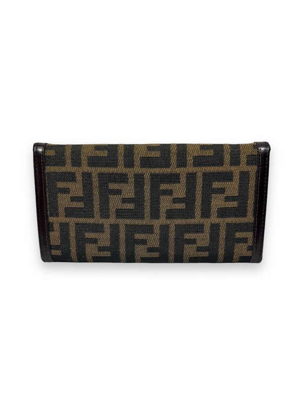 Fendi Zucca FF Logo Canvas Continental Wallet