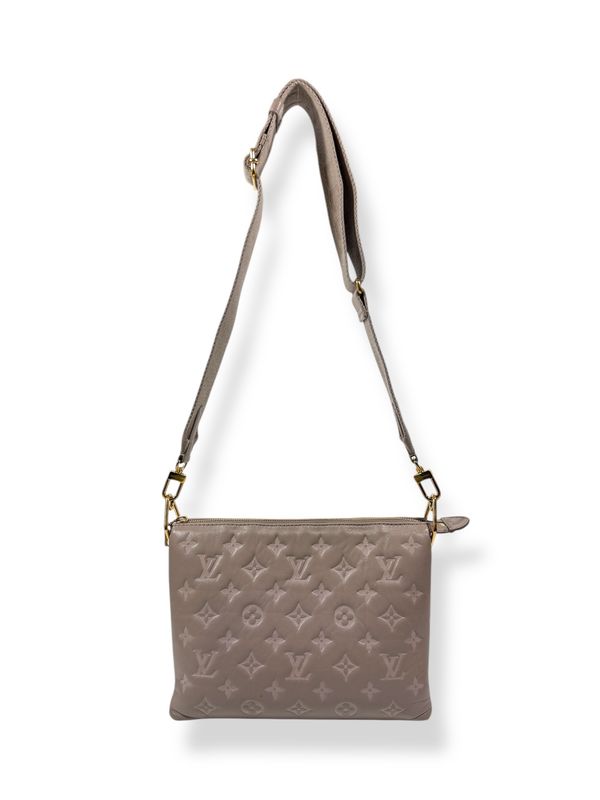Louis Vuitton Monogram Embossed Coussin PM Graybeige