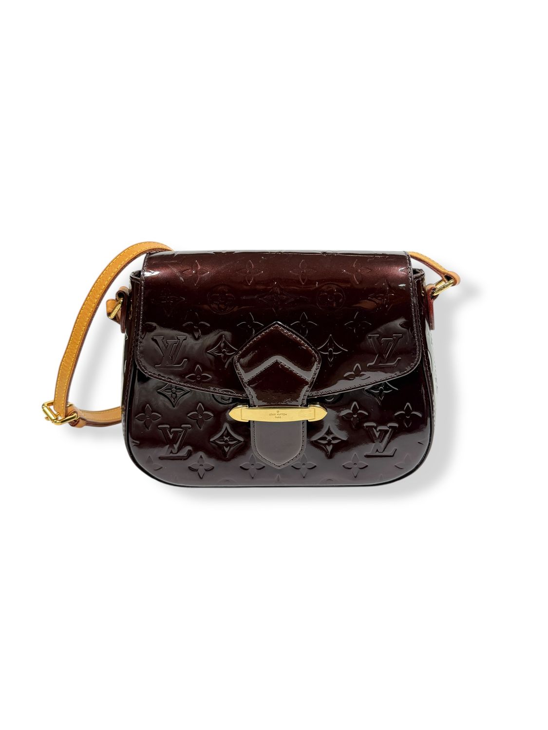 Louis Vuitton Monogram Vernis Bellflower PM Burgundy Metallic