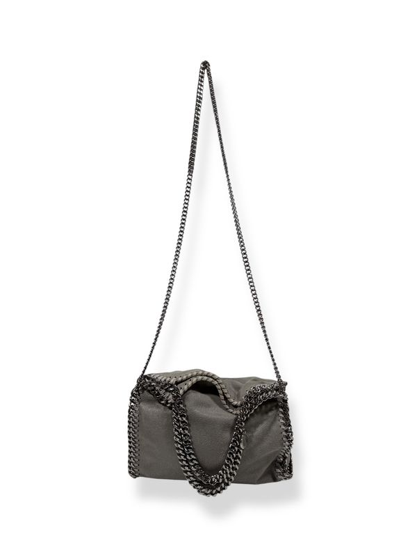 Stella McCartney Vegetarian Suede Falabella Mini Tote Gray