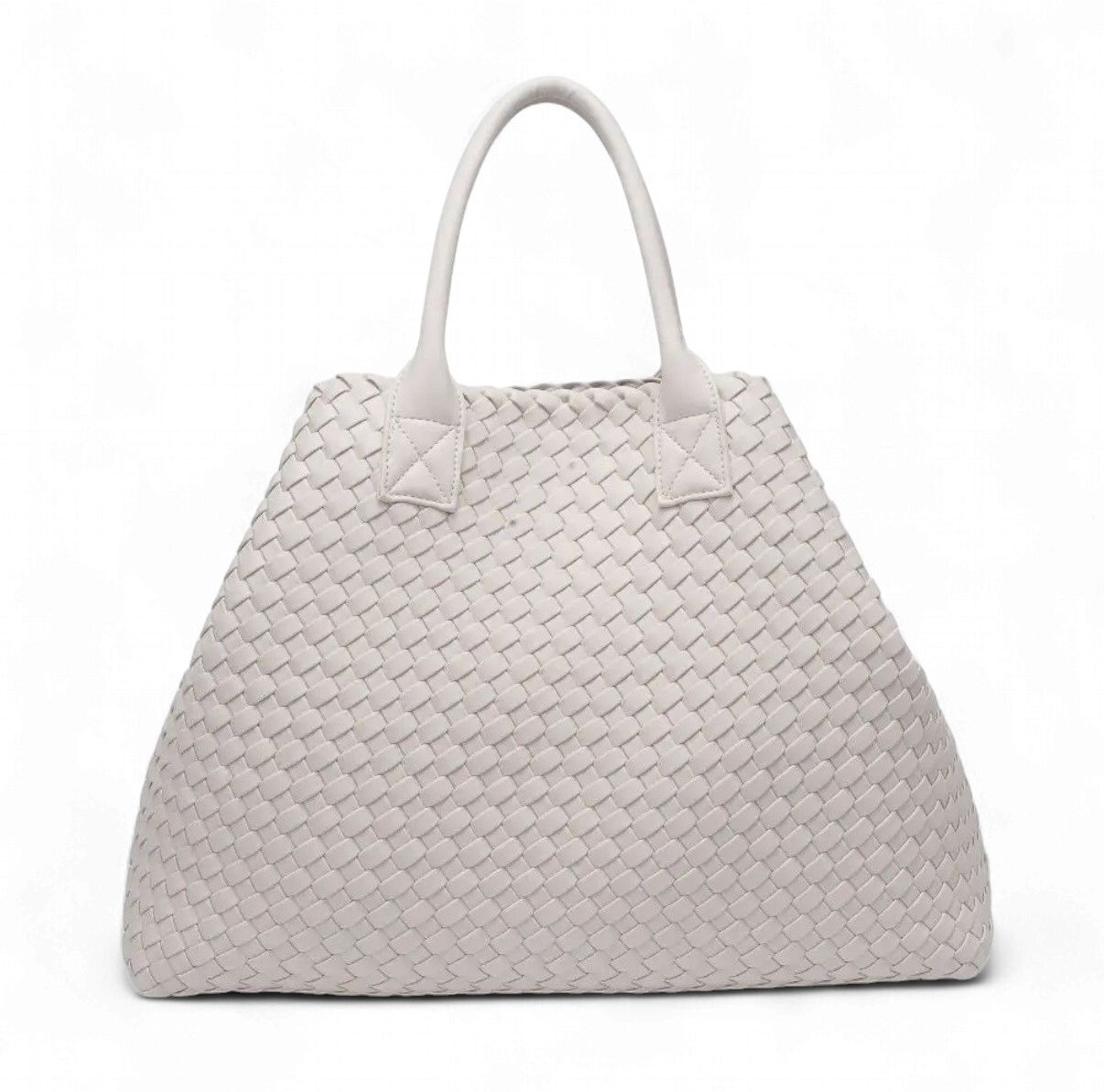 Ithaca Woven Vegan Leather Tote Oatmilk