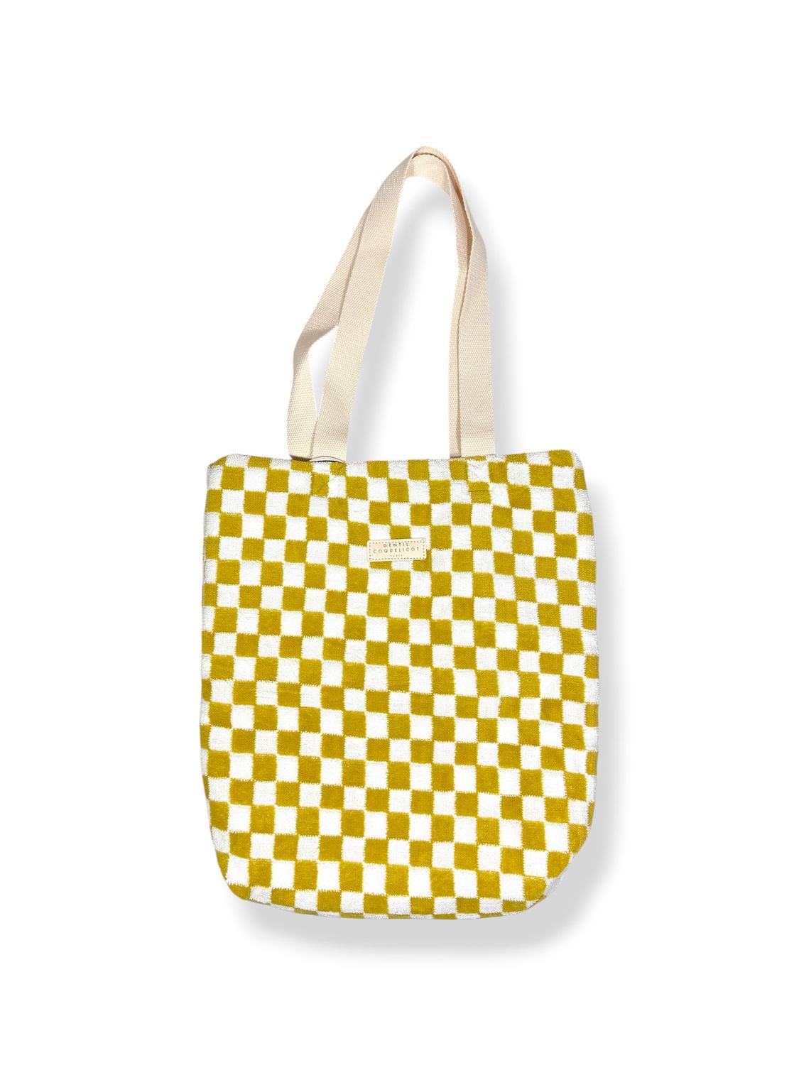 Checkered Sponge Tote Ochre