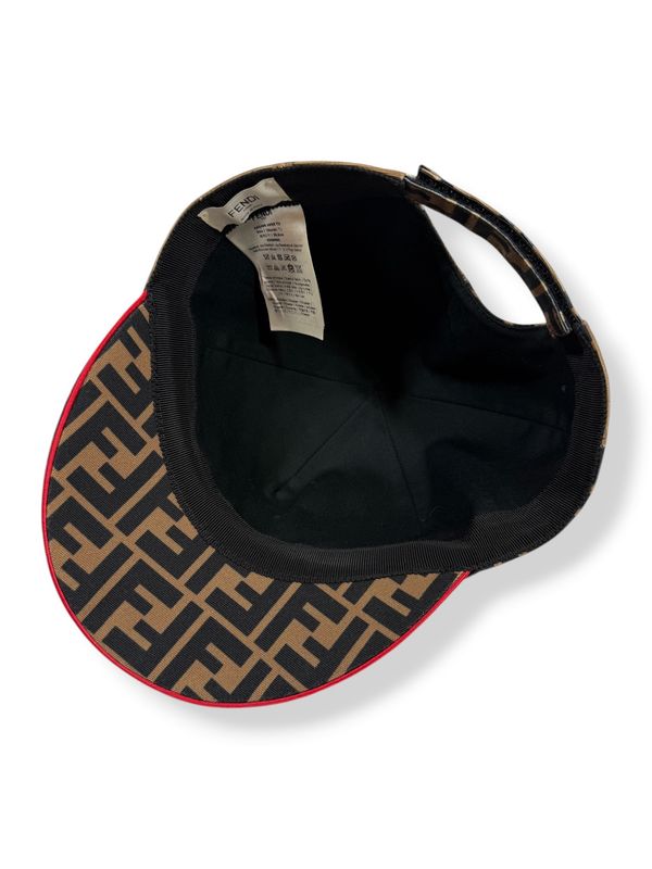 Fendi Canvas FF Reloaded Baseball Hat Tobacco Red