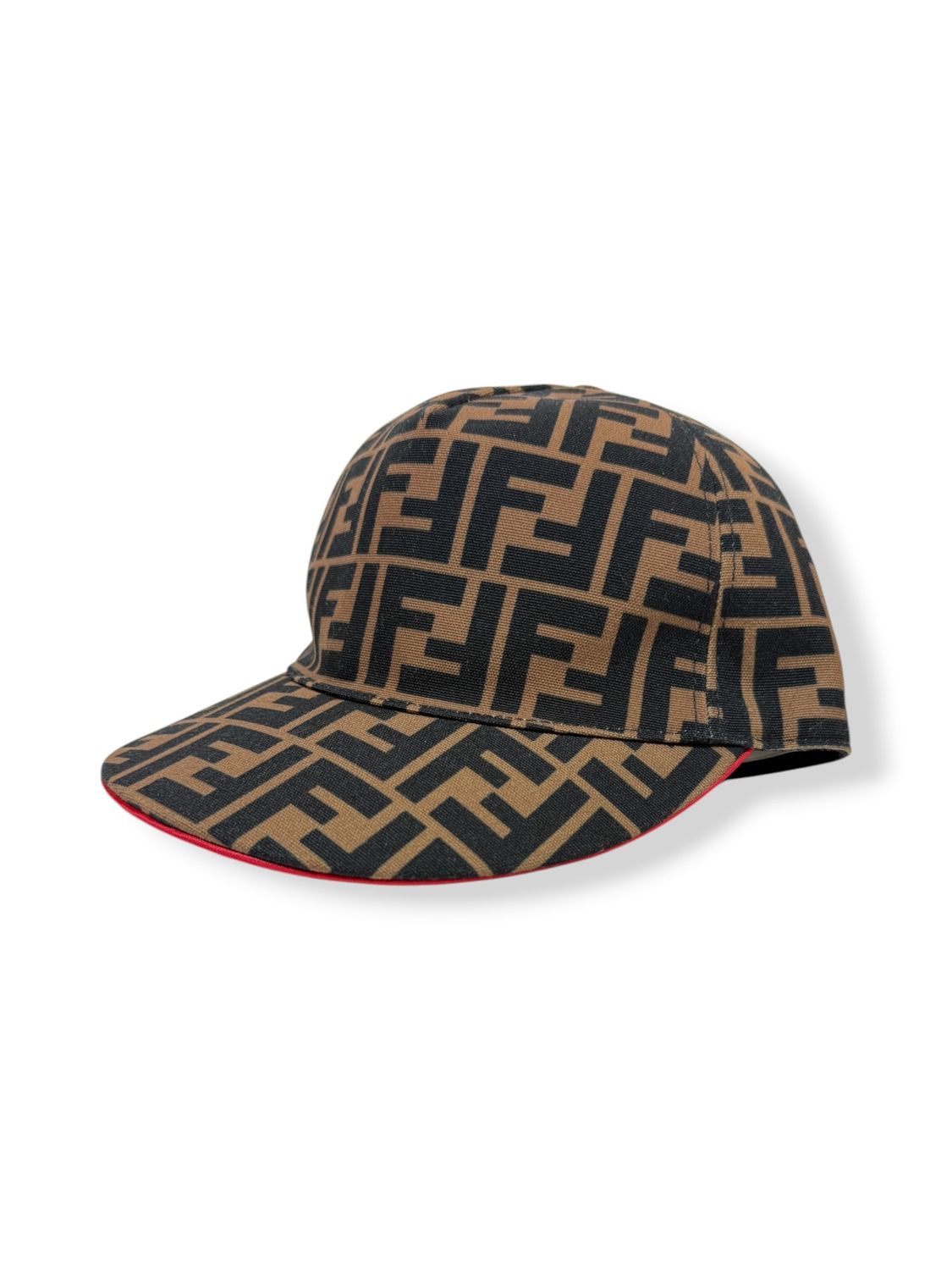 Fendi Canvas FF Reloaded Baseball Hat Tobacco Red Fendi Canvas FF Reloaded Baseball Hat Tobacco Red
