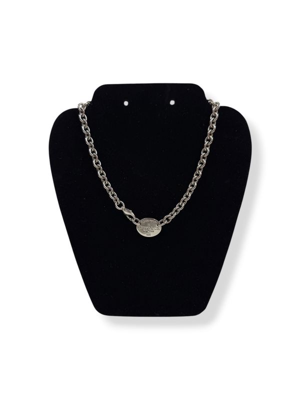 Tiffany &amp; Co. SS Return to Tiffany Oval Tag Choker Necklace