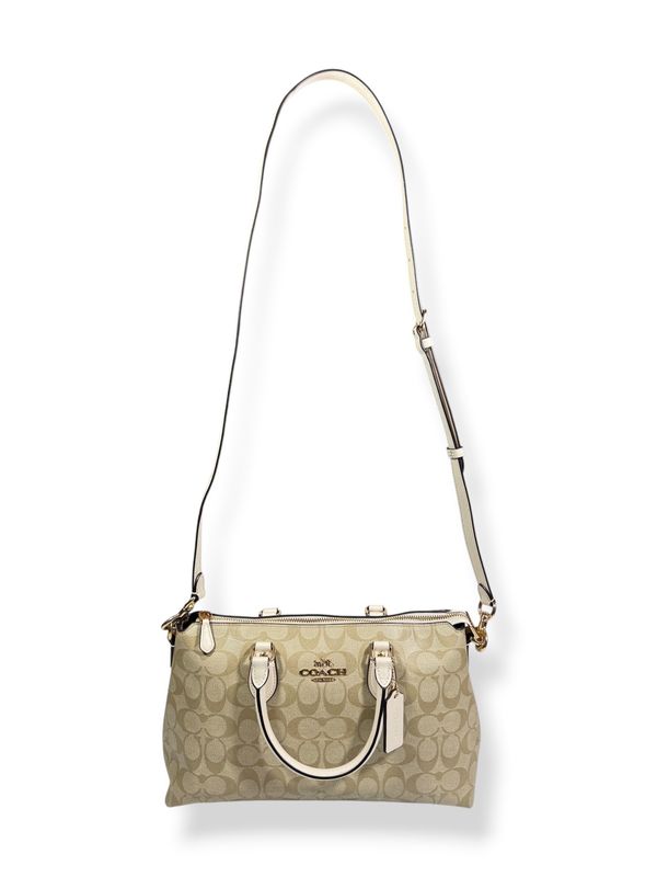 Coach Signature Canvas Georgia Satchel Chalk White