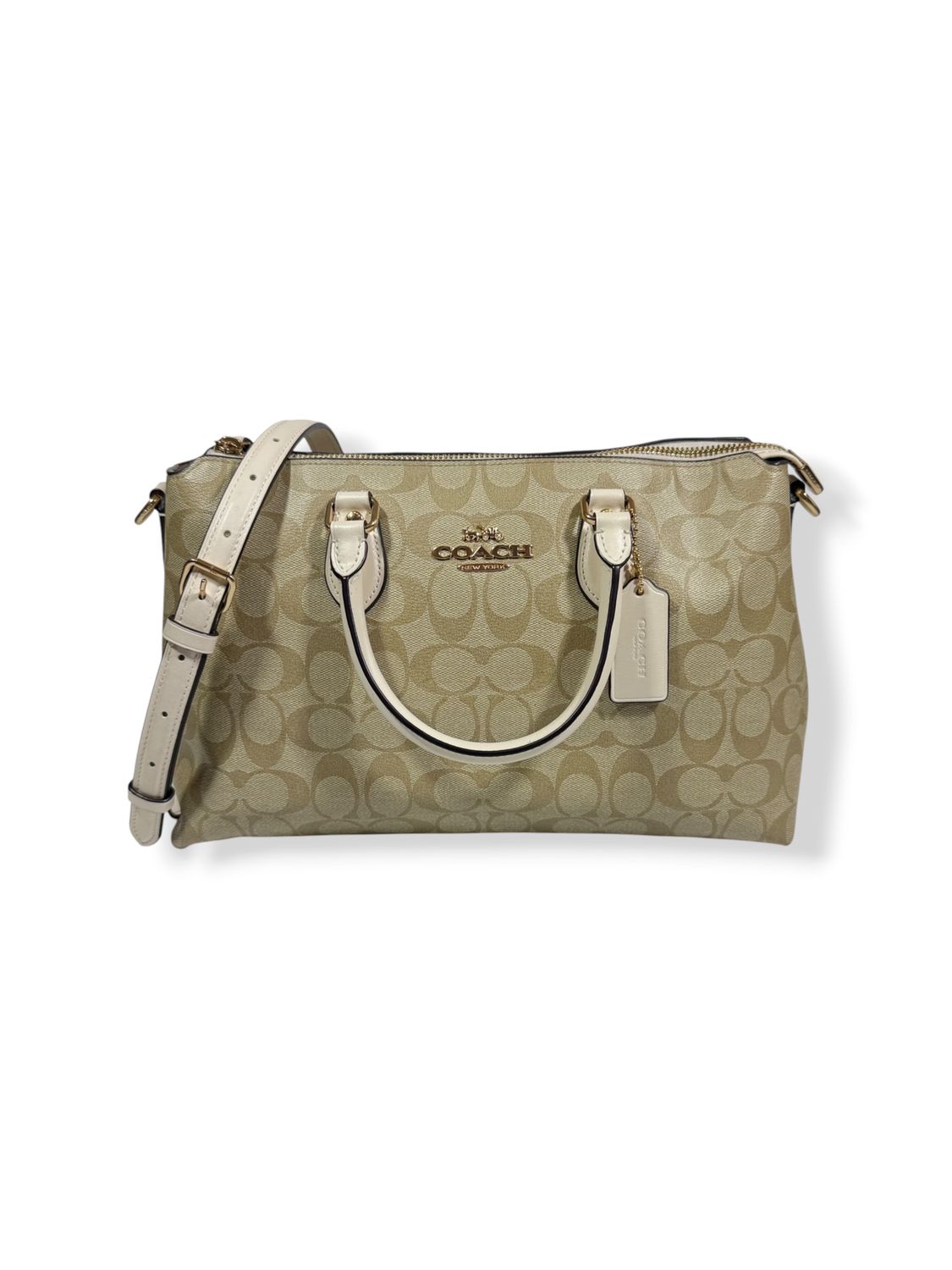 Coach Signature Canvas Georgia Satchel Chalk White