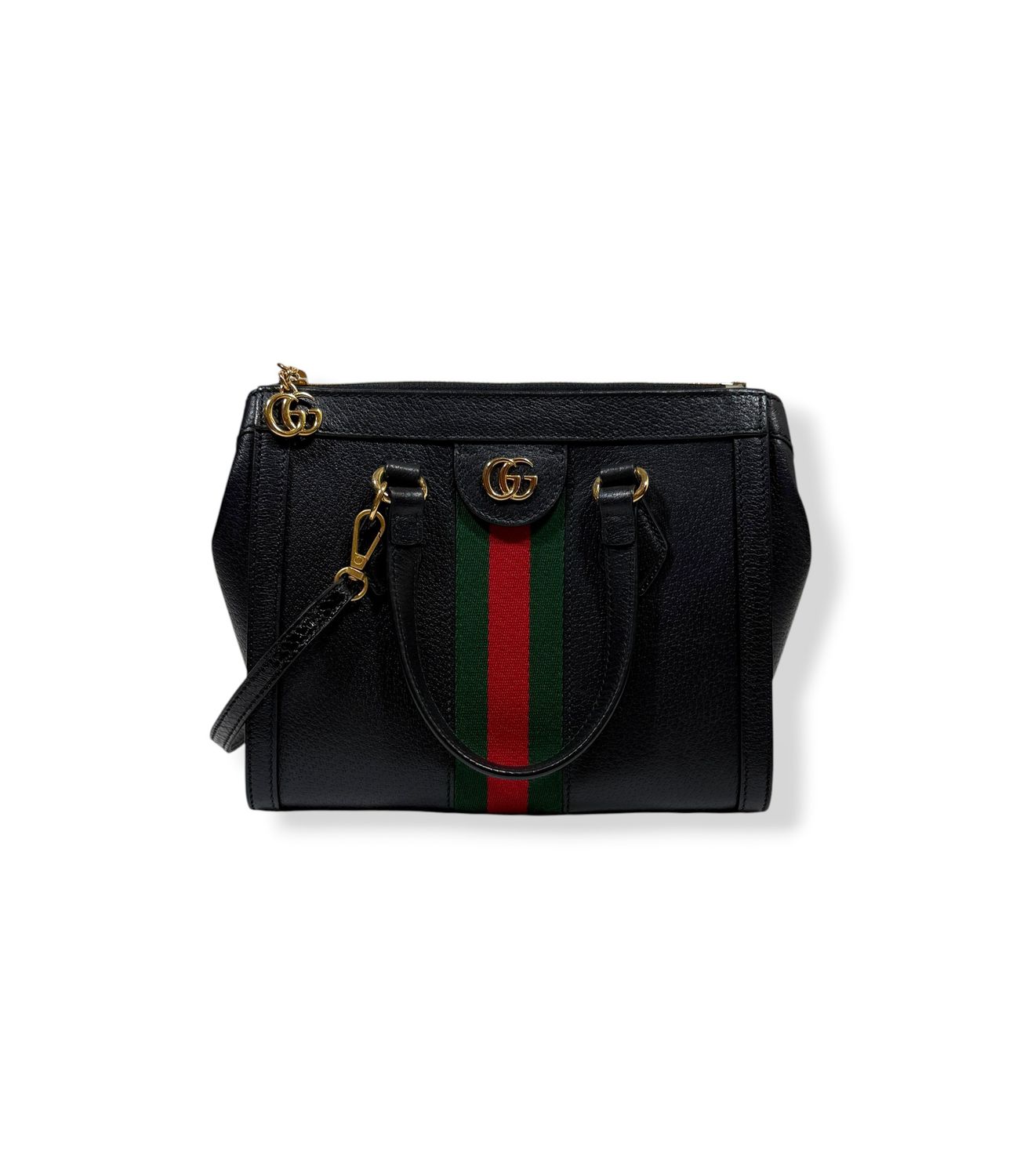 Gucci Textured Calfskin Web Small Ophidia Black