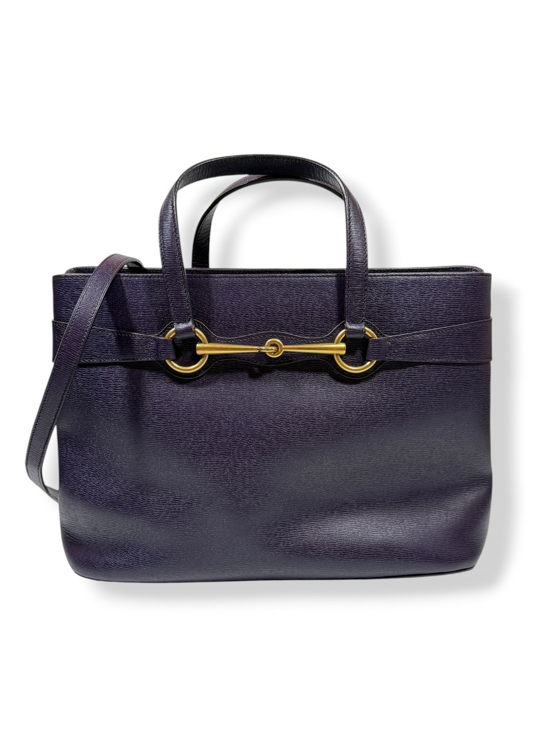 Gucci Bright Bit Convertible Tote Medium Dark Purple