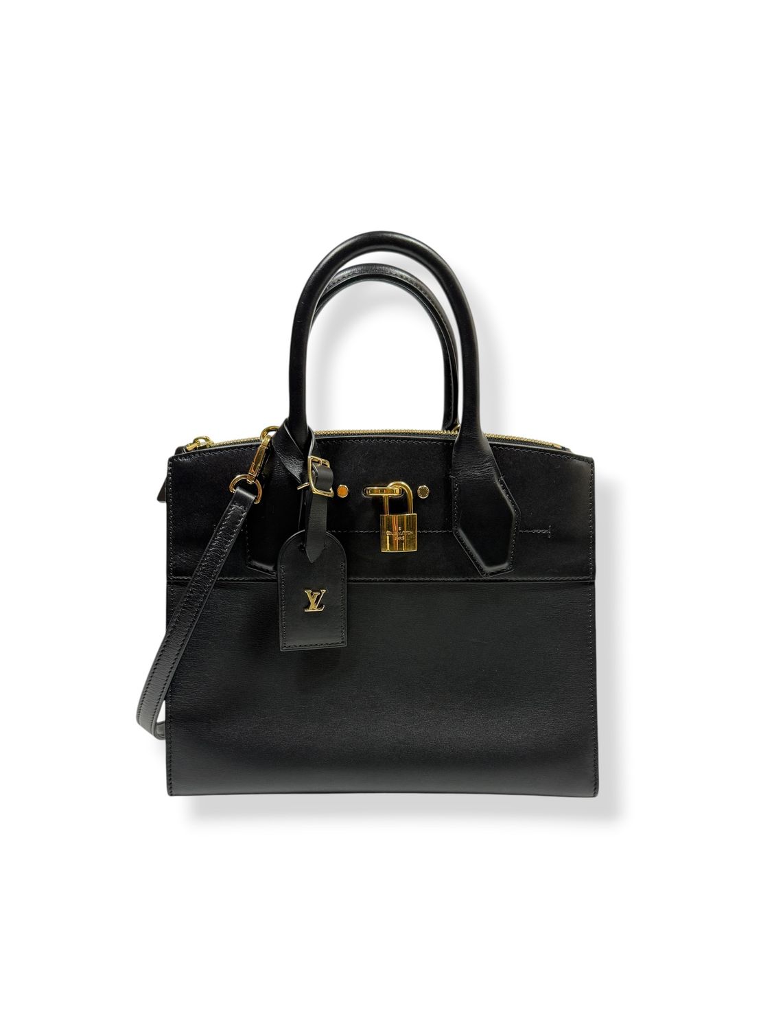 Louis Vuitton Calfskin City Steamer PM Black