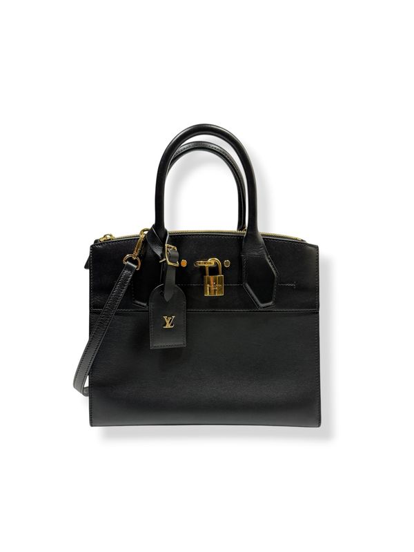 Louis Vuitton Calfskin City Steamer PM Black