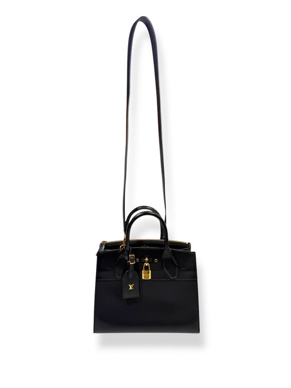 Louis Vuitton Calfskin City Steamer PM Black