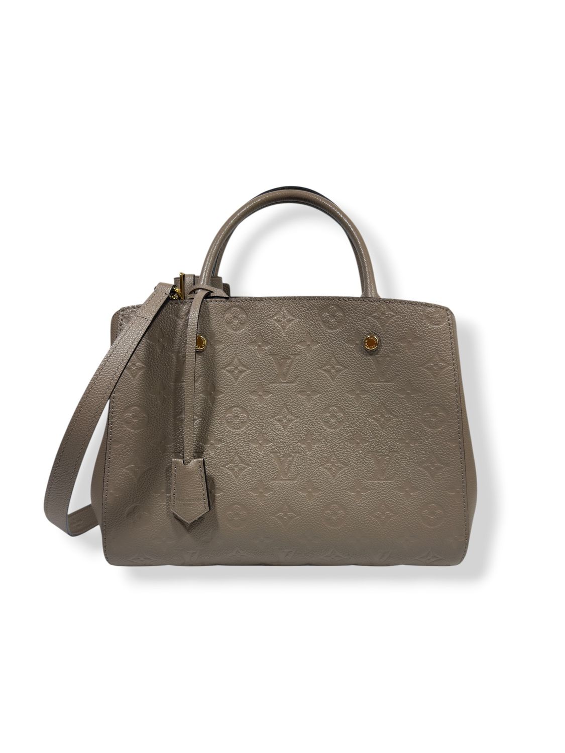 Louis Vuitton Monogram Empreinte Montaigne MM Tourterelle