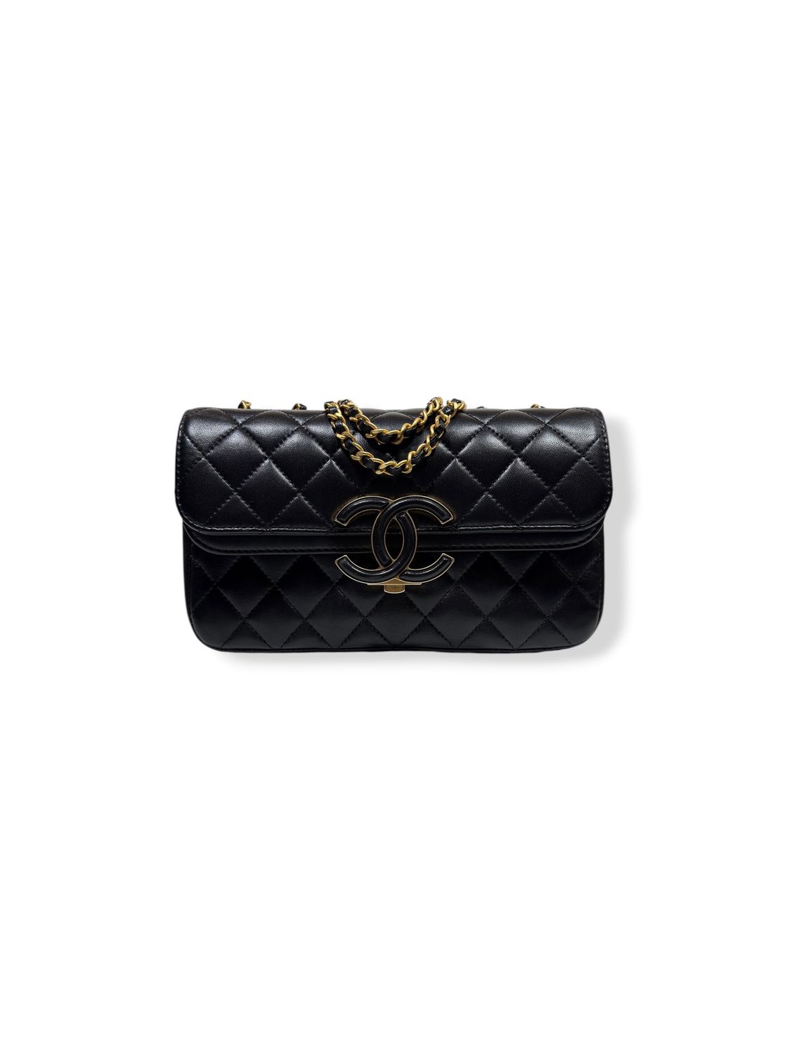 Chanel Lambskin Quilted Small CC Chic Flap Black