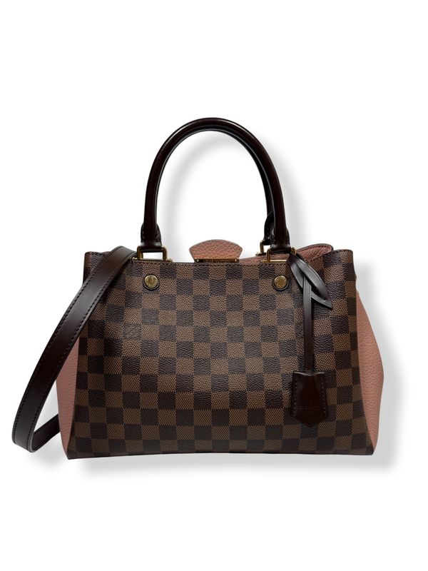 Louis Vuitton Damier Ebene Cuir Taurillion Brittany Bordeaux Rose Ballerine