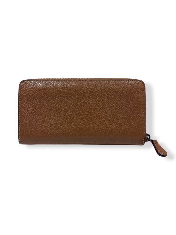 Coach x Keith Haring Heart Saddle Brown Accordion Zippy Wallet
