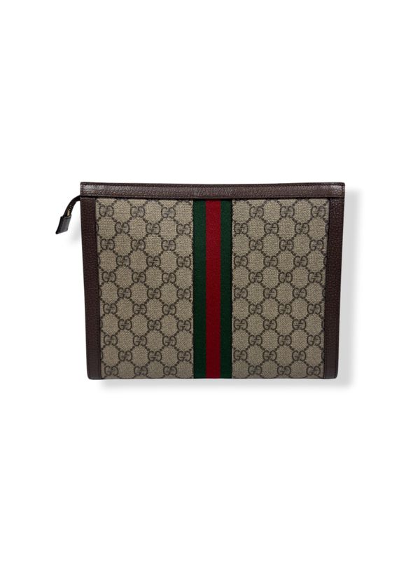 Gucci GG Supreme Monogram Web Ophidia Pouch