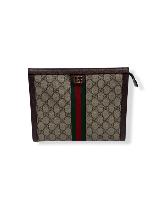 Gucci GG Supreme Monogram Web Ophidia Pouch