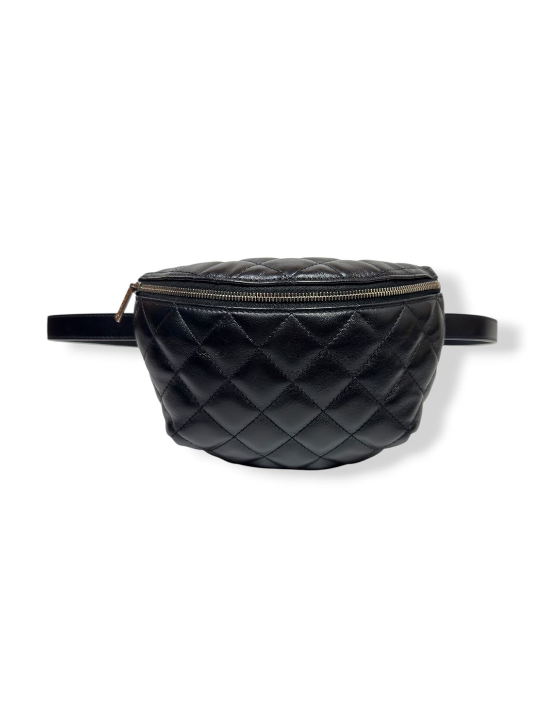 Chanel Calfskin Quilted Waist Belt Bag Black