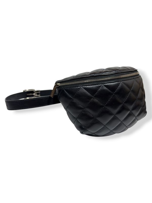 Chanel Calfskin Quilted Waist Belt Bag Black