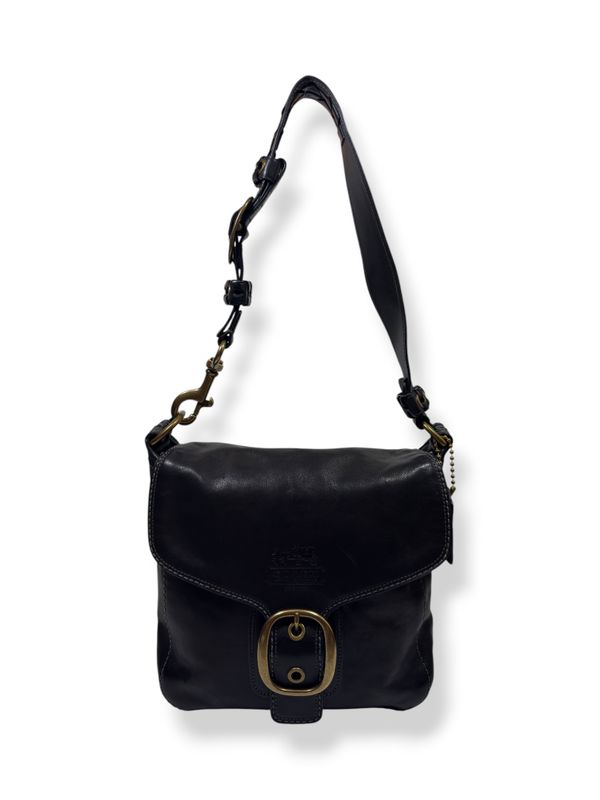 Coach Legacy Leather Bleecker Flap Black