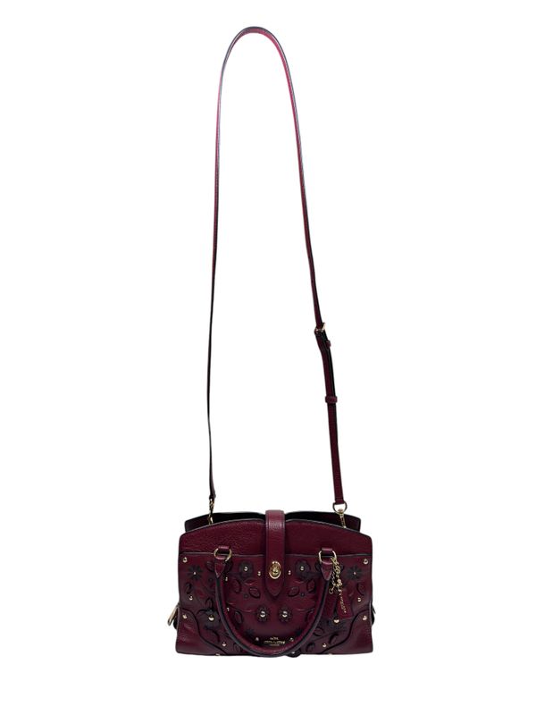 Coach Willow Floral Mercer Satchel Oxblood