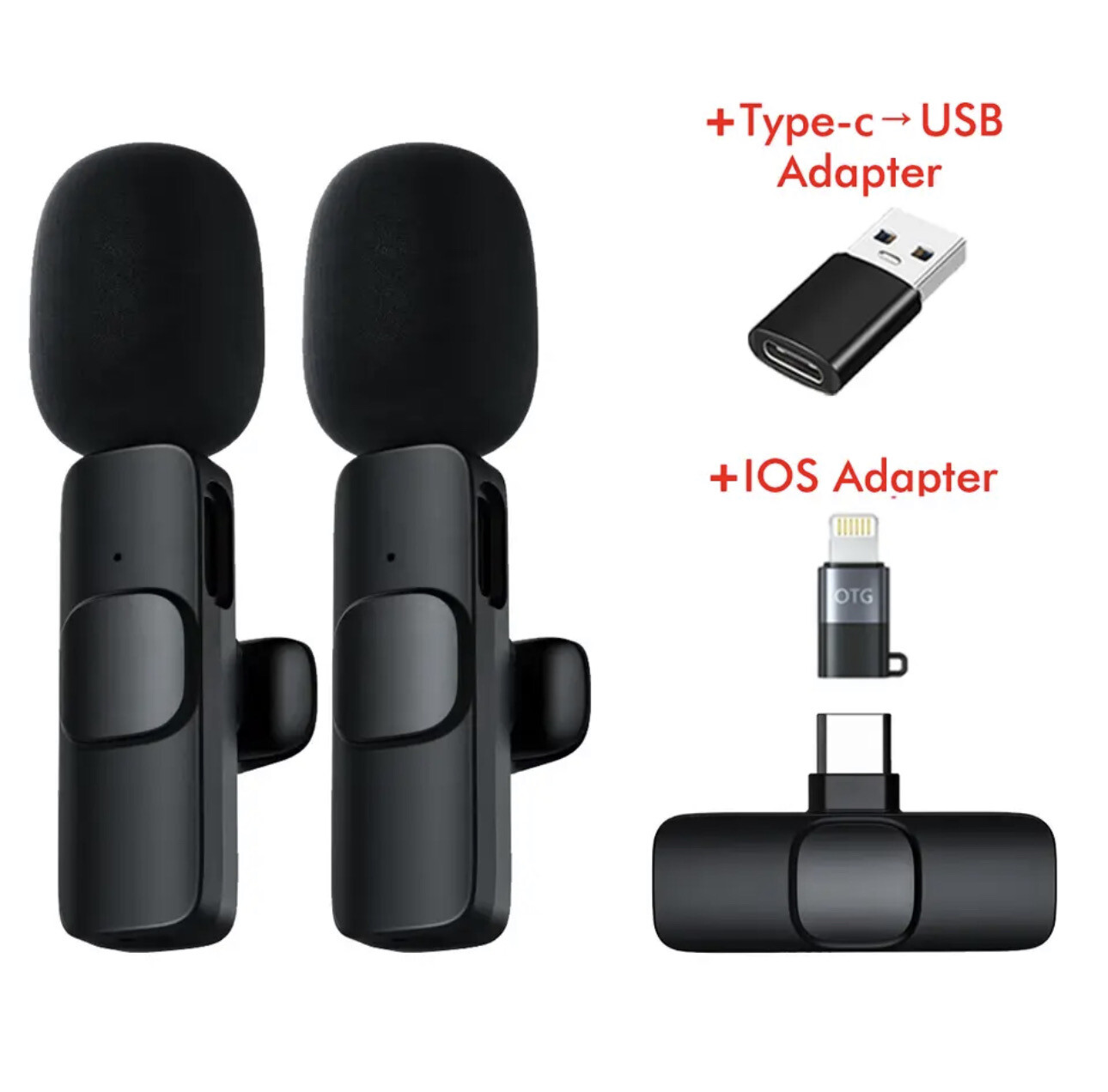2 Wireless Mini Microphones