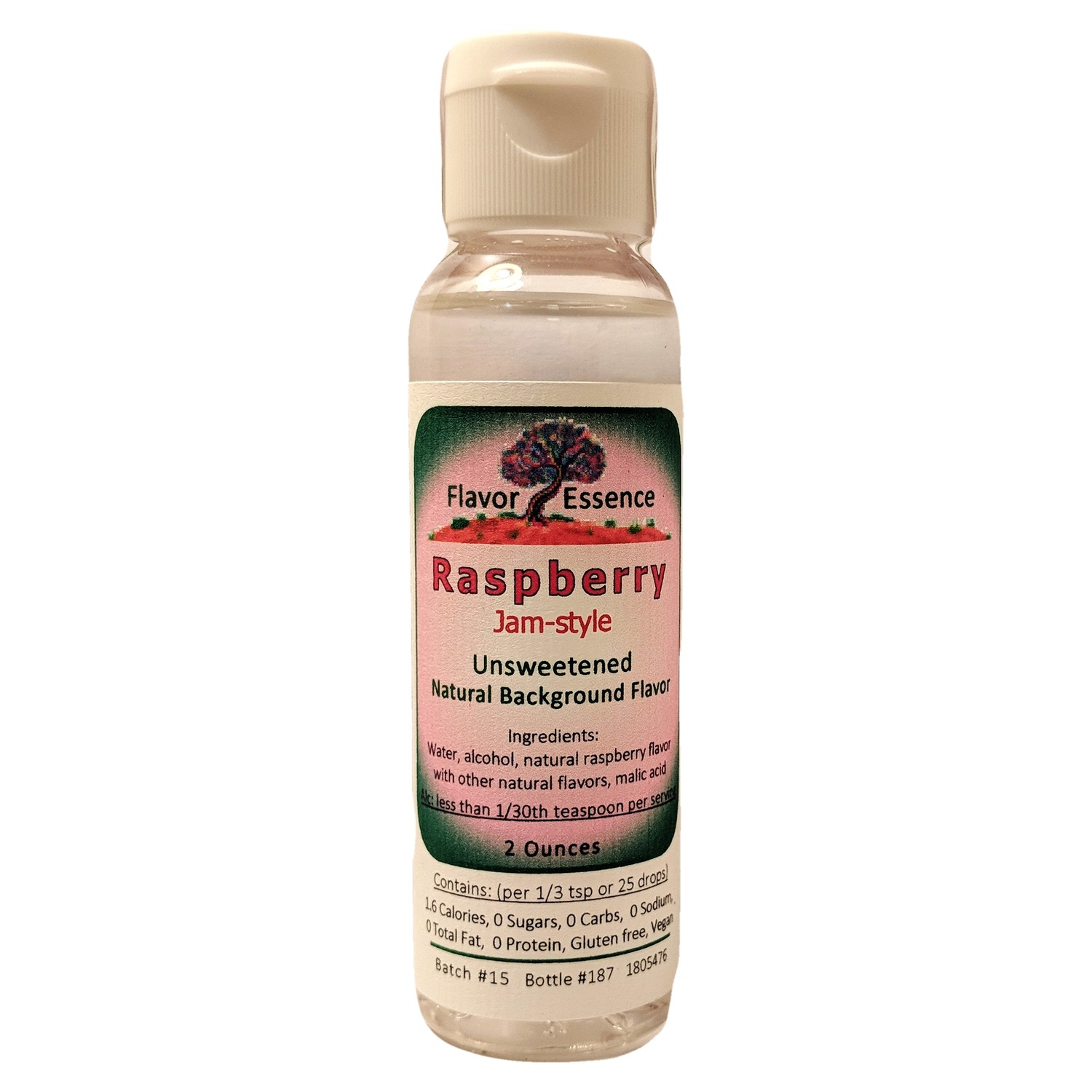 Flavor Essence Raspberry 2oz - Natural Unsweetened Background Flavoring