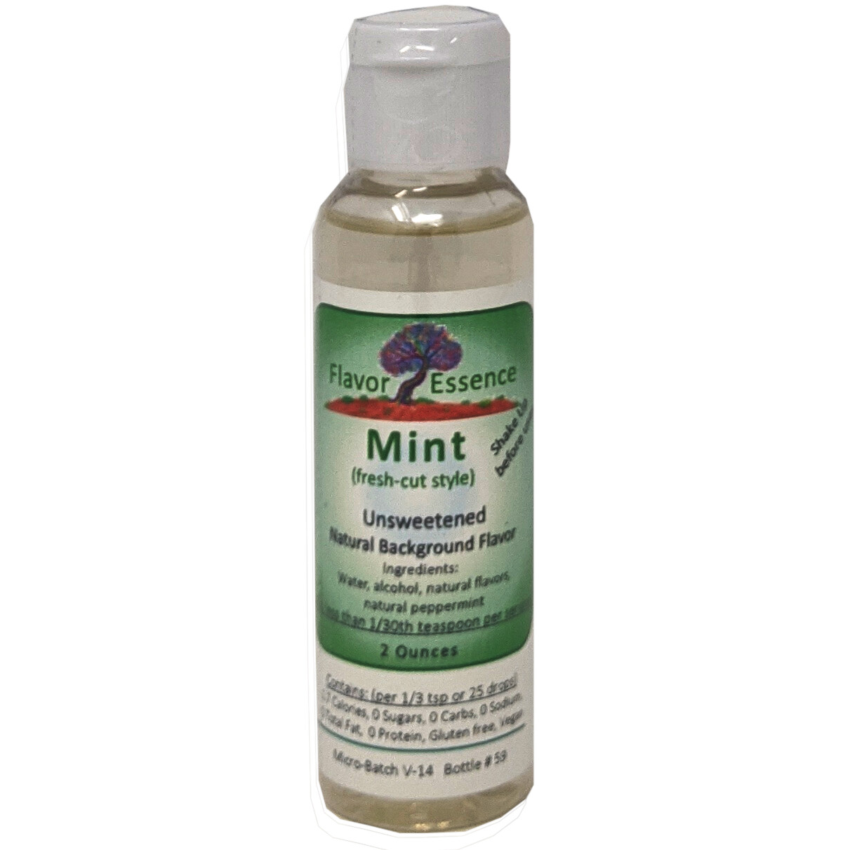 Flavor Essence Mint 2oz - Natural Unsweetened Background Flavoring