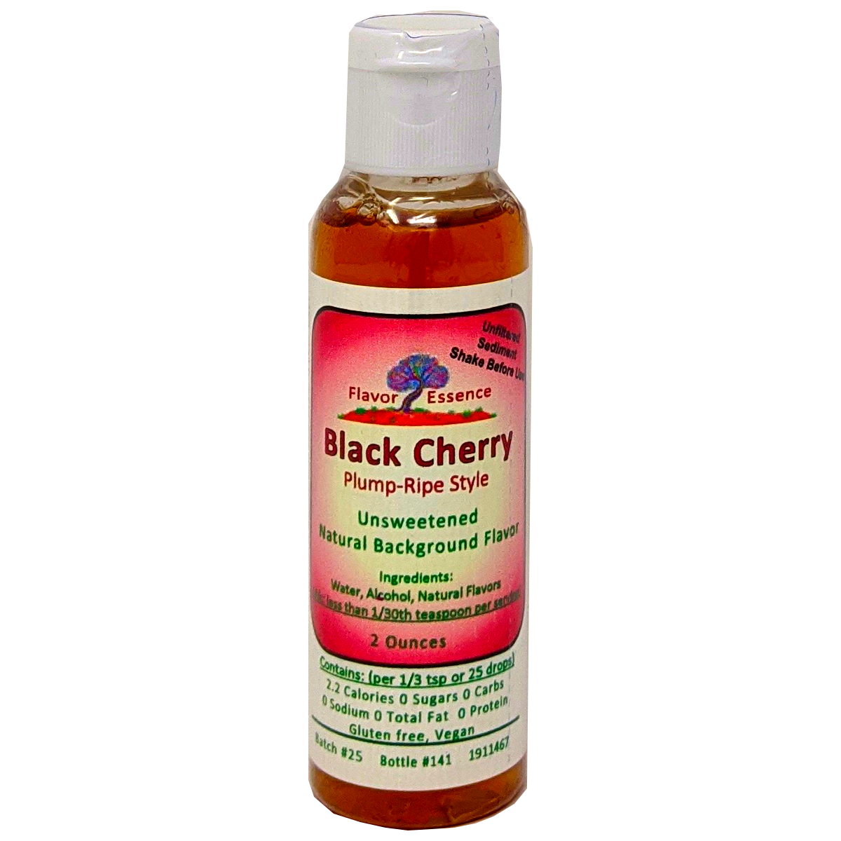 Flavor Essence Black Cherry 2oz - Natural Unsweetened Background Flavoring