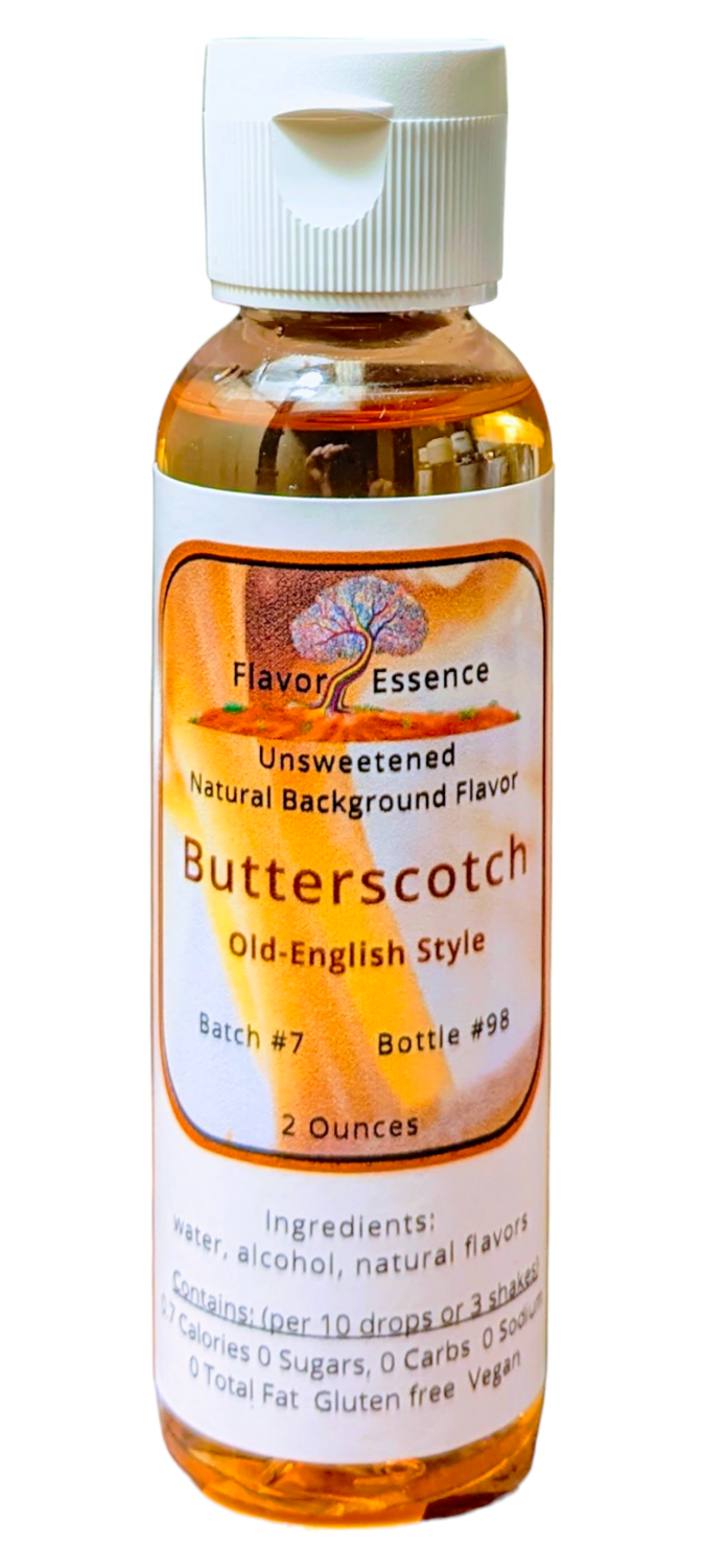 Flavor Essence Butterscotch 2oz - Natural Unsweetened Background Flavoring