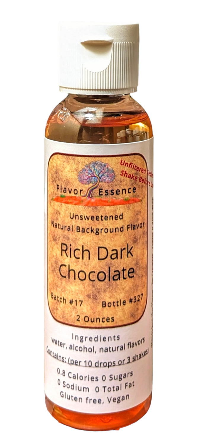 Flavor Essence Rich Dark Chocolate 2oz - Natural Unsweetened Background Flavoring