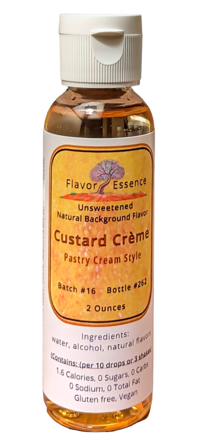 Flavor Essence Custard Creme 2oz - Natural Unsweetened Background Flavoring