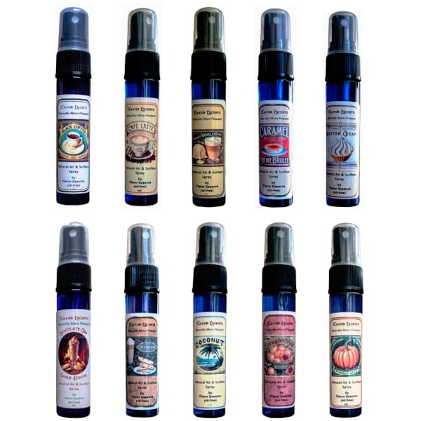 Flavor Escents -Natural Room & Surface Sprays  -Custom-Select Any Combo of Aromas (5-bottles x 1oz) 15 'Delicious' Aromas to Enjoy