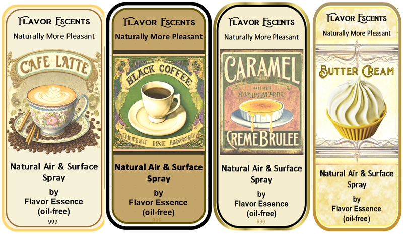 Flavor Escents -Natural Room & Surface Sprays -Custom-Select Any Combo of Aromas (5-bottles x 1oz) 15 'Delicious' Aromas to Enjoy