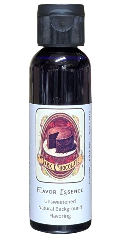 Flavor Essence Dark Chocolate 2oz -Unsweetened Natural Background Flavoring