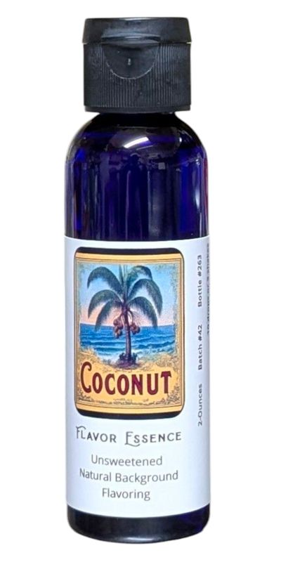 Flavor Essence Coconut 2oz -Unsweetened Natural Background Flavoring