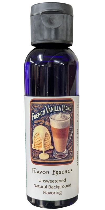 Flavor Essence French Vanilla Creme 2oz -Unsweetened Natural Background Flavoring