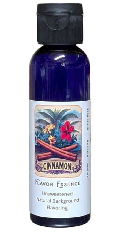 Flavor Essence Cinnamon (Fresh-ground Style) 2oz -Unsweetened Natural Background Flavoring