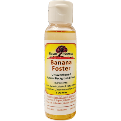 Flavor Essence Banana Foster 2oz - Natural Unsweetened Background Flavoring