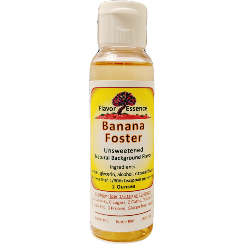 Flavor Essence Banana Foster 2oz - Natural Unsweetened Background Flavoring