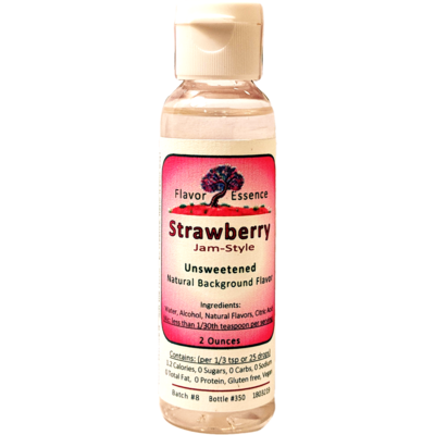 Flavor Essence Strawberry 2oz - Natural Unsweetened Background Flavoring