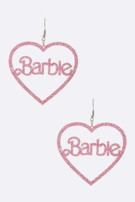 Pink Sparkle Cutout Barbie Glitter Earrings