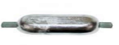 UK Anodes Aluminium Weld-on Anode (ASA2234) - 8.0Kg Nom.  545mm x 130mm x 45mm 700mm o/a