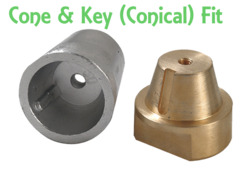 Conical Propeller Nut Anode- Key & Cone drive