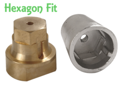 Conical Propeller Nut Anodes  - Hexagon drive