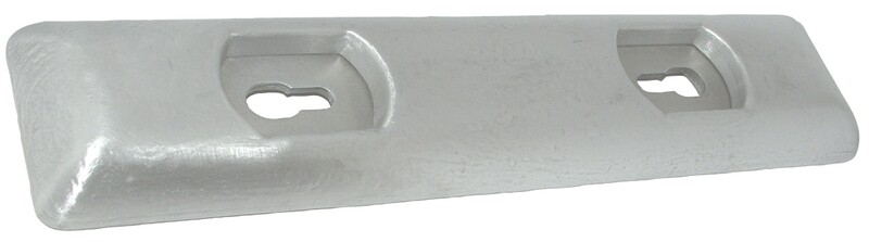 Tecnoseal Aluminium Flat Bar Hull Anode (ASA2115) 450 x 100 x 30mm 225-235mm x M16 Fixing