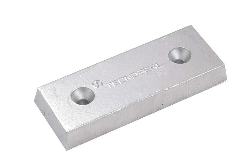 Tecnoseal Zinc Flat Plate Anode (ASZ1182) - 0.63Kg 130mm x 50mm x 17mm (77mm x M6 CSK fixing )
